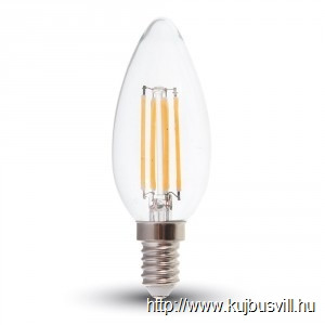 V-TAC LED 4W E14 izzószálas gyertya DIM meleg fehér 4365