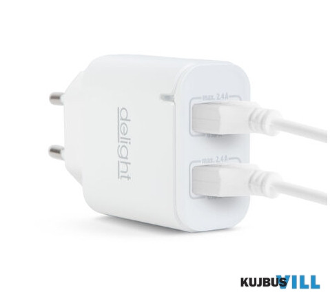 USB Hálózati adapter 2USB fehér - 55045-2WH