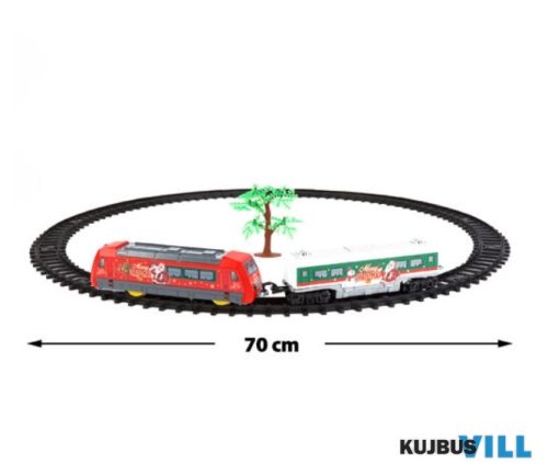 Karácsonyfa kisvasút, zenélő, világító, elemes - BW2044