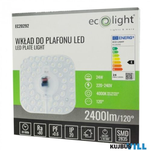 Ecolight LED 24W modul mennyezeti lámpához 4000K IP20 220-240V AC 120° - EC20292