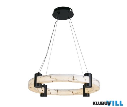 ALADDIN 10868-1BK Moonbeam LED Pendant, Black Metal > Marbleised Resin