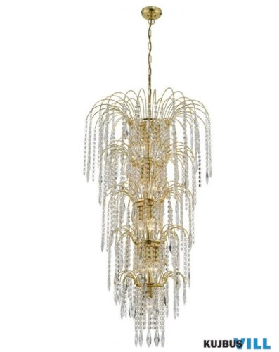 ALADDIN 1313-13GO Waterfall 13Lt Tier Chandelier - Gold > Crystal