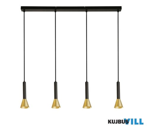 ALADDIN 13611-4BGO Signal 4Lt Bar Pendant - Black > Gold Metal