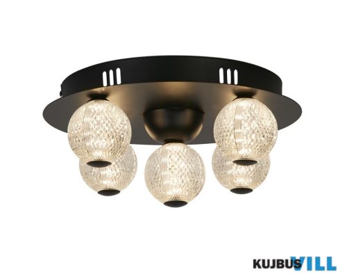 ALADDIN 20923BK Asteroid LED Flush, Black Metal with Clear Acrylic Balls