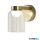 ALADDIN 23083-1SB Highball LED Wall Light, Satin Brass > Clear Glass IP44