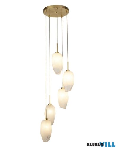 ALADDIN 23146-5SB Rocky 5Lt Multi Drop  Pendant, Satin Brass Metal  > Glass