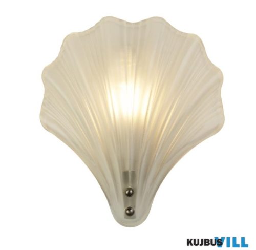 ALADDIN 28980SS Shell 1Lt Wall Light, Satin Silver Metal >Frosted Glass IP44