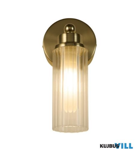 ALADDIN 29981SB Imperial 1Lt Wall Light, Satin Brass Metal > Clear Ribbed Gl