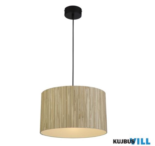 ALADDIN 49711BK Meadow 1Lt Pendant convertible to Flush, Natural Grass Shade