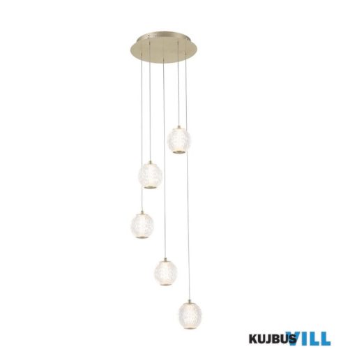 ALADDIN 51481-5SB Allure 5Lt Multi-Drop Pendant - Satin Brass > Clear Acrylic