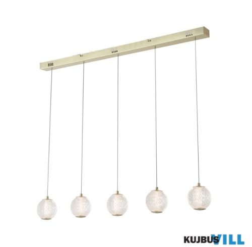 ALADDIN 51485-5SB Allure 5Lt Bar Pendant - Satin Brass Metal > Clear Acrylic