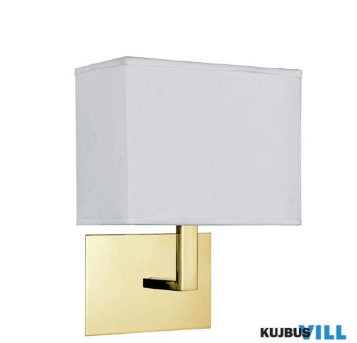 ALADDIN 5519SB Hotel Wall Light - Satin Brass Metal > White Fabric Shade