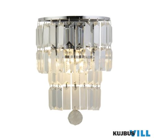 ALADDIN 61321-2CC Empire 2LT Wall Light, Chrome with Clear Crystal