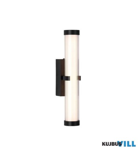 ALADDIN 63124-1BK Clamp Wall Light - Black Metal, Ribbed Clear > Opal Diffuser