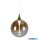 ALADDIN 76410BK Alchemy LED Pendant Lamp, Black metal and Amber Glass