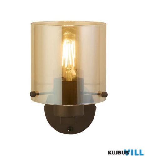 ALADDIN 88912-1MO Sweden 1Lt Wall Light - Mocha Metal > Amber Glass