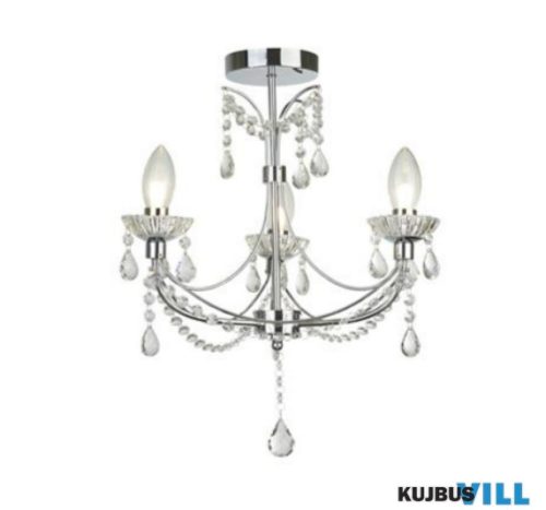 ALADDIN 9037-3CC AUTUMN 3LT BATHROOM CHANDALIER, CHROME WITH CRYSTAL GLASS