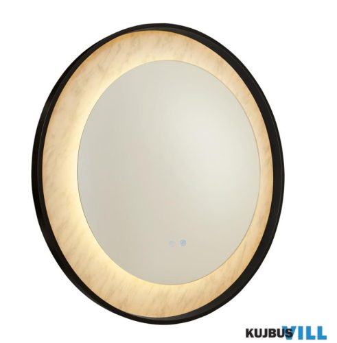 ALADDIN 96060BK Luxo LED Mirror, Matt Black Metal with Marble Effect