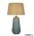 ALADDIN EU44652AZ Cameo 1Lt Table Lamp, Blue Glass with Natural Linen Shade