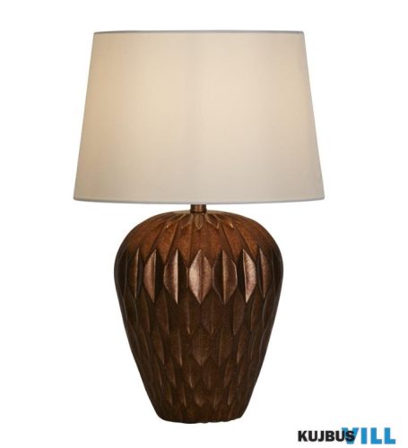 ALADDIN EU61420BZ Rosetta 1Lt Table Lamp, Bronze Resin and White Linen Shade