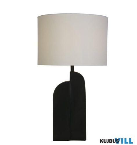 ALADDIN EU61650BK Perth 1Lt Table Lamp, Matt Black Resin > White Linen Shade