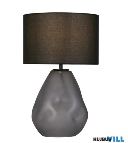 ALADDIN EU65420BK Devon 1Lt Table Lamp, Black  Punched Glass with Black Linen