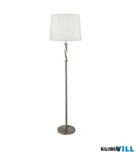 ALADDIN EU7565SS Vegas Floor Lamp - Satin Silver Metal >  Ivory Hessian Shade