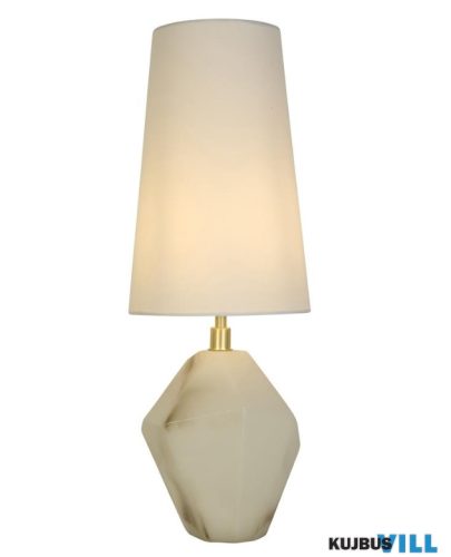 ALADDIN EU88250WH Apex 1Lt Table Lamp, Satin Brass Metal White Resin, White Sh