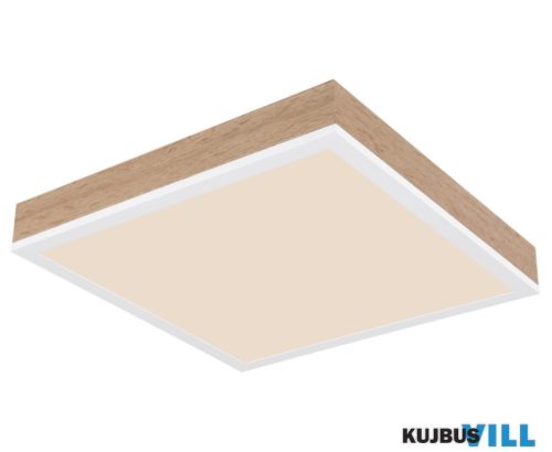 GLOBO 416080WWD1 Mennyezeti világító alumínium fehér matt, MDF fa sötét, műanyag opál, HxSzxM.: 300x300x60mm, LED 12W