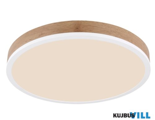 GLOBO 416080WWD2R Mennyezeti lámpa fém fehér matt, MDF fa sötét, műanyag opál, ø: 450mm, M:85mm, LED 24W 230V, 3200lm