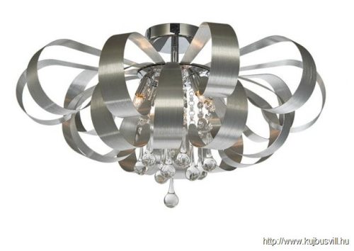 LUXERA 64410 RIBBON CRYSTAL mennyezet lámpa 6xG9/33W Ø60cm matt alu