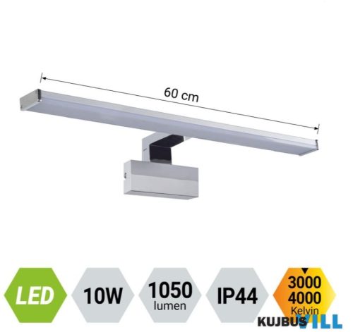 LUXERA 70227 TREMOLO PLUS LED képmegvilágító 10W 4000K 1050lm ↔60cm IP44 króm