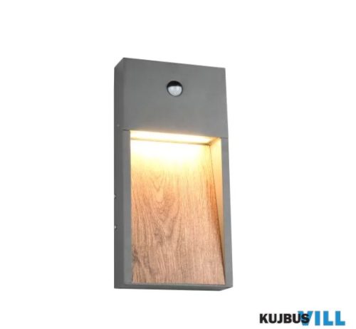 TR 246969135 SALMON kültéri falikar incl.1x11W LED/1200lm/3000K ↕33cm ↔16,5cm antracit/fa utánzat