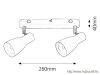 RÁBALUX 6027 Ebony 2-es szpot E27 max 2x20W fehér