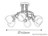 RÁBALUX 6085 Dave 6ágú menny. E14 6x40W króm üvegbúra