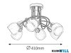 RÁBALUX 6085 Dave 6ágú menny. E14 6x40W króm üvegbúra
