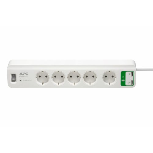 PM5U-GR APC túlfeszültségvédő, 5 kimenet 5 V, 2,4 A, 2 port, USB-töltő, 230 V