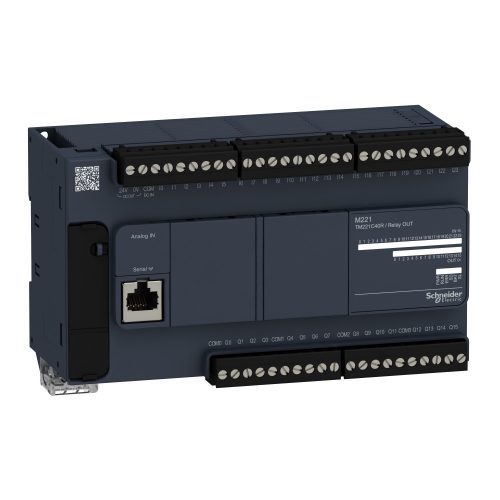 TM221C40R Modicon M221 gépvezérlő PLC, 40 I/O, relé kimenet, RS232/RS485, 100...230 VAC