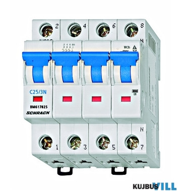 SCHRACK BM617825 Kismegszakitó C25/3+N 6kA
