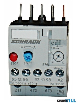 SCHRACK LSTD0630 Motorv.relé 4,50 - 6,30A BGR00