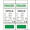 ESPD2-40-2P T2 AC típusú túlfeszültség levezető, cserélhető betéttel Uc:275V; In:20kA; Imax:40kA; Up:1,3kV; 2P