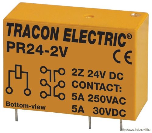 PR24-2V Print relé 24V DC / 2×CO (5A, 230V AC / 30V DC)