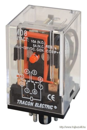 RM08-12DC Ipari relé 12V DC / 2×CO, (3A, 230V AC / 28V DC)