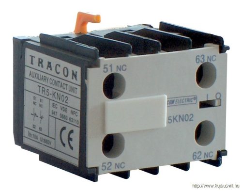 TR5KN04 Homlokoldali segédérintkező TR1K segédkontaktorokhoz 230V, 50Hz, 2A, 4×NC